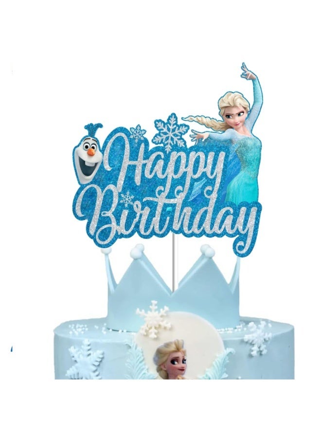 تزيين كعكة عيد ميلاد على شكل شخصيات فيلم ”فروزن“ - زينة كب كيك على شكل الأميرة إلسا - مستلزمات حفلات للأطفال والفتيات - Image 3