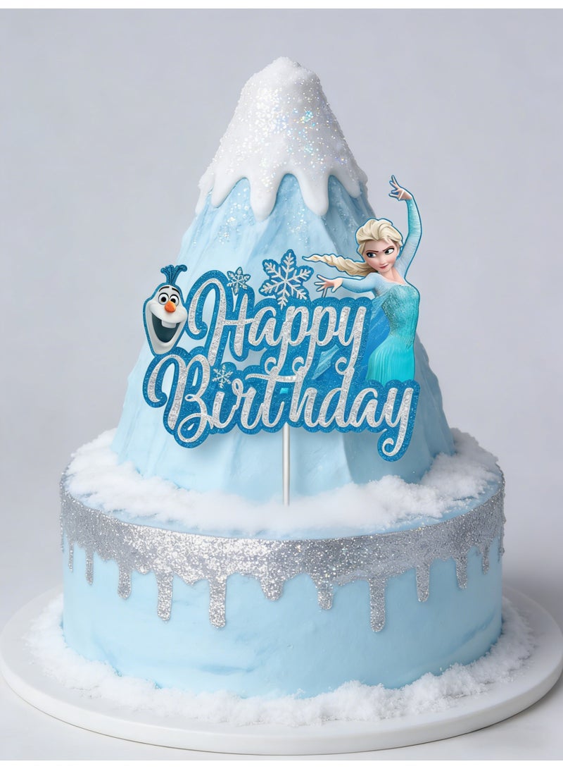 تزيين كعكة عيد ميلاد على شكل شخصيات فيلم ”فروزن“ - زينة كب كيك على شكل الأميرة إلسا - مستلزمات حفلات للأطفال والفتيات - Image 2