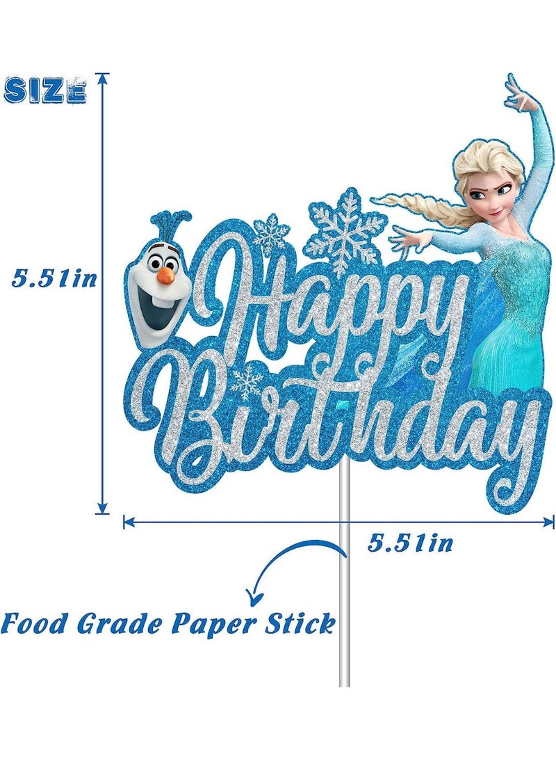 تزيين كعكة عيد ميلاد على شكل شخصيات فيلم ”فروزن“ - زينة كب كيك على شكل الأميرة إلسا - مستلزمات حفلات للأطفال والفتيات - Image 5