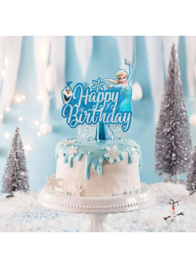 تزيين كعكة عيد ميلاد على شكل شخصيات فيلم ”فروزن“ - زينة كب كيك على شكل الأميرة إلسا - مستلزمات حفلات للأطفال والفتيات - Image 4