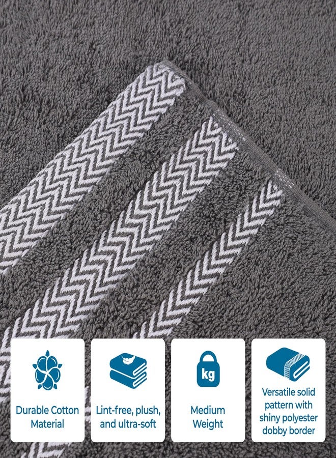 سوبيريور طقم مناشف قطنية فاخرة مكون من 6 قطع، مناشف ناعمة فائقة الامتصاص، مستلزمات الحمام، للاستحمام، والمنتجع الصحي، فاخرة، رقيقة، سريعة الجفاف، تتضمن منشفتين للاستحمام، ومنشفتين لليدين، ومنشفتين للوجه، من مجموعة هايز، رمادي - Image 3