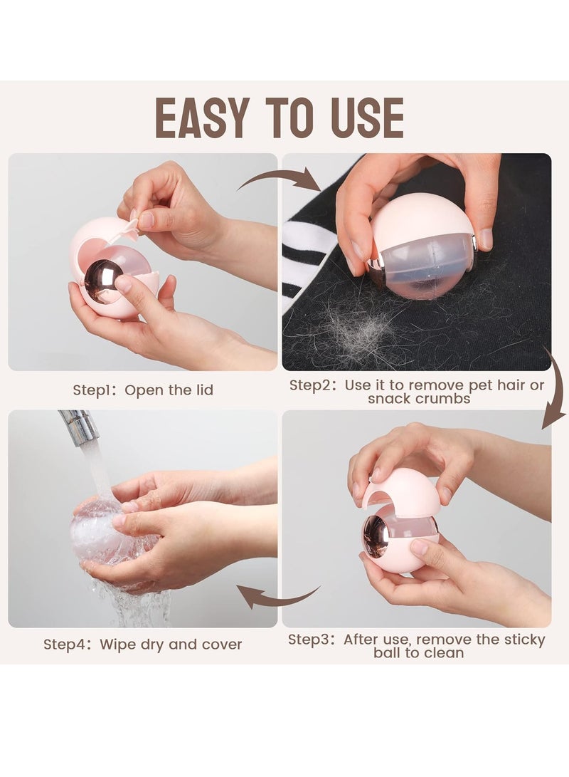 Generic Washable and Reusable Lint Roller Ball, Sticky Portable Pet Hair Removal Tool for Clothing, Furniture, Carpets, Beds, Sofas, and More (Pink)  - Image 3