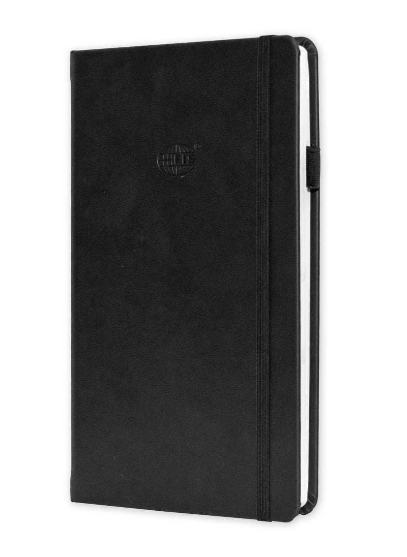 FIS FIS Budget Planner with Elastic Pen Loop Italian PU, Size A5, White Paper, 100 GSM, 128 Pages, Hard Cover, Round Corners, Colour Black - FSORA5BPLANPBK  - Image 1