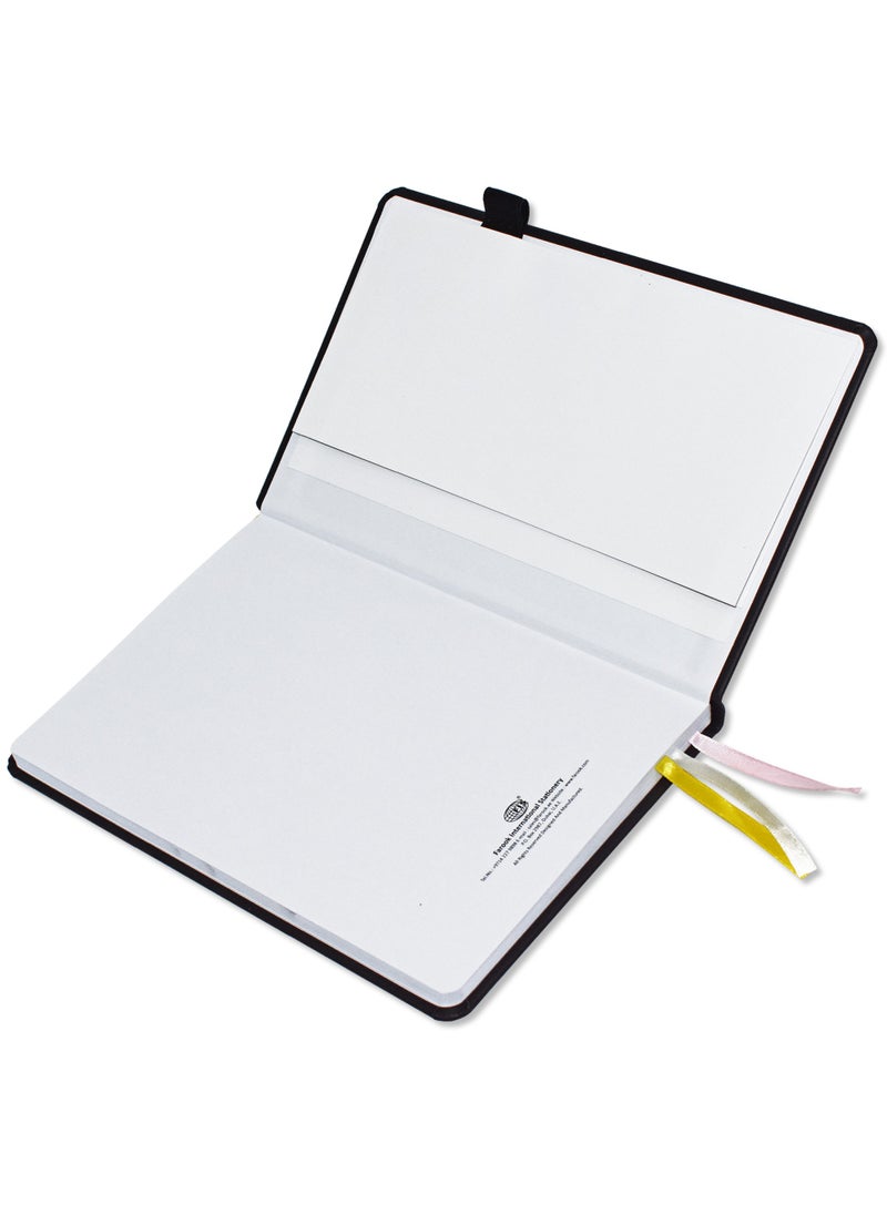 FIS FIS Budget Planner with Elastic Pen Loop Italian PU, Size A5, White Paper, 100 GSM, 128 Pages, Hard Cover, Round Corners, Colour Black - FSORA5BPLANPBK  - Image 3