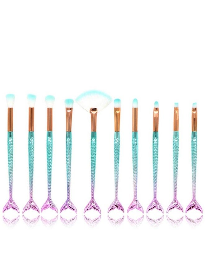 FULINJOY Makeup Brush Set 10Pcs Eye Makeup Brushes, Eyeshadow Concealer Eyeliner Brow Blending Brush Tool - Image 1