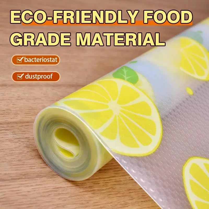 KayJen (45 cm X 3 m) Printed Shelf Liners for Kitchen Shelves, Drawer Mat, Shelf Liner, Fridge Mats, Kitchen Cabinet Drawer Mat Liner Sheets (Lemon and Leaf Printed) - Image 4