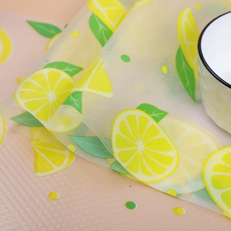 KayJen (45 cm X 3 m) Printed Shelf Liners for Kitchen Shelves, Drawer Mat, Shelf Liner, Fridge Mats, Kitchen Cabinet Drawer Mat Liner Sheets (Lemon and Leaf Printed) - Image 5