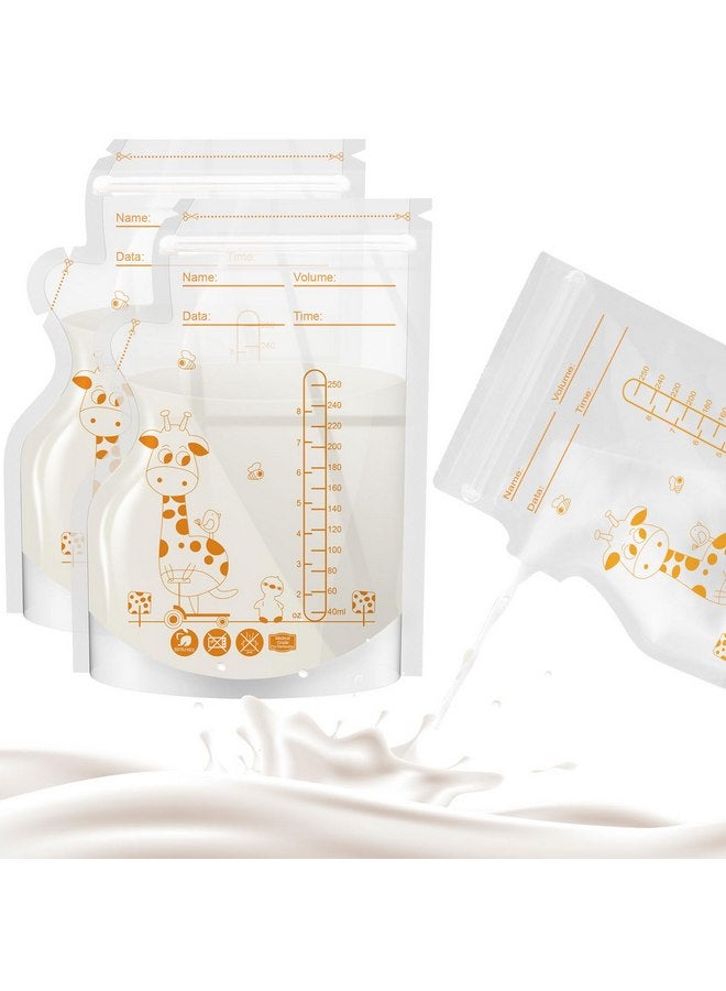 Mumgaroo Breastmilk Storage Bag Freezer, 8.5 OZ / 40 Pcs Breast Milk Storage Bags Freezer with Double Zip Lock, Self Standing, Pre-Sterilized Milk Storage Bags Breastmilk, Space Saving Flat Profile - Image 1