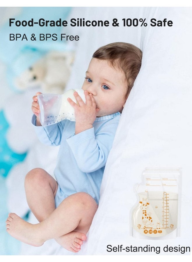 Mumgaroo Breastmilk Storage Bag Freezer, 8.5 OZ / 40 Pcs Breast Milk Storage Bags Freezer with Double Zip Lock, Self Standing, Pre-Sterilized Milk Storage Bags Breastmilk, Space Saving Flat Profile - Image 5