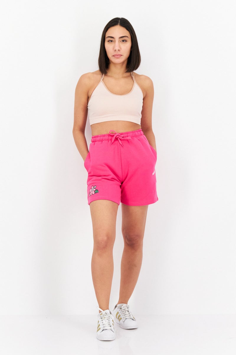 Misfit Women Regular Fit Brand Logo Drawstring Shorts, Pink - Image 2