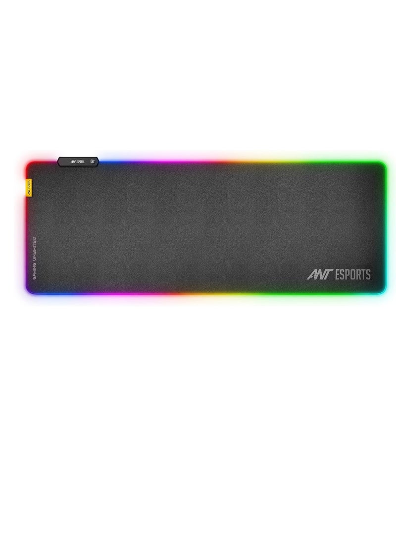 ANT الرياضات الإلكترونية وسادة فأرة ألعاب MP400R RGB XL | ناعمة وغير قابلة للانزلاق | تتبع دقيق للبكسل | 14 وضع إضاءة | سطح منسوج مُحسن  - Image 1