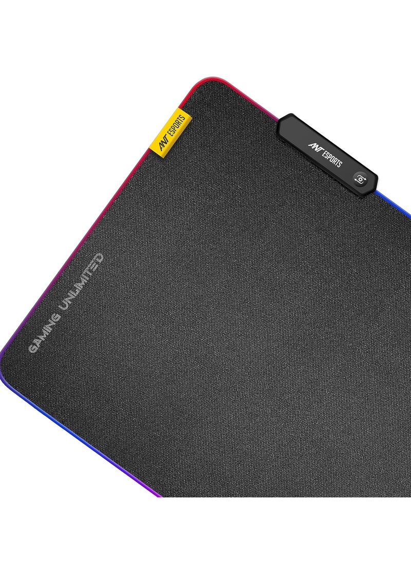 ANT الرياضات الإلكترونية وسادة فأرة ألعاب MP400R RGB XL | ناعمة وغير قابلة للانزلاق | تتبع دقيق للبكسل | 14 وضع إضاءة | سطح منسوج مُحسن  - Image 2