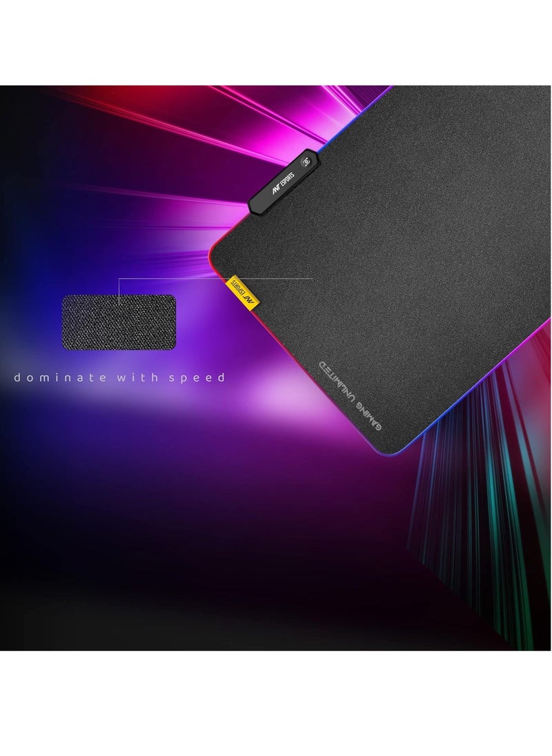 ANT Esports - MP400R RGB Gaming Mouse Pad - XL | Soft & Anti-Slip | Pixel-Precise Tracking | 14 Lighting Modes | Optimized Cloth Surface - Image 1