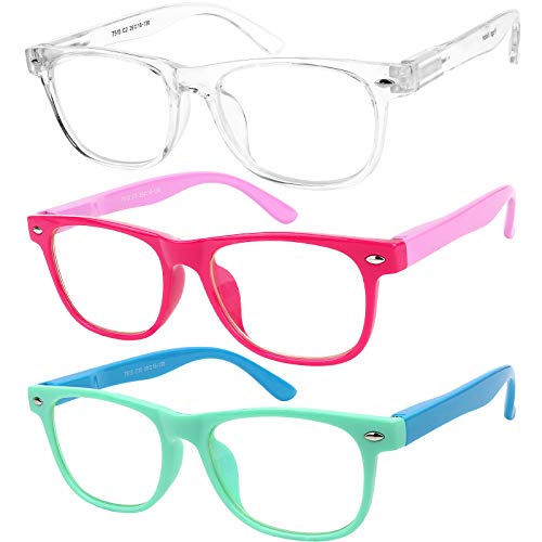 Yogo Vision Blue Light Glasses for Kids Anti Eyestrain UV protection, Computer Gaming TV Phone Kids Blue light Glasses For Boys Girls 3 Pack - Image 1