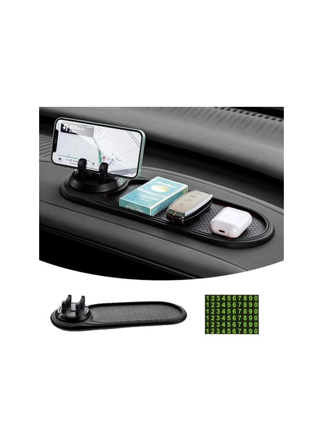 erorex Car Dashboard Mat, Non-Slip Pad for Small Items, Dash Cell Phone Mount, Rotatable, Black2, Passenger Car, Polyvinyl Chloride, 1.0 Count  - Image 1