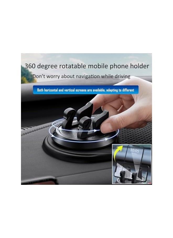erorex Car Dashboard Mat, Non-Slip Pad for Small Items, Dash Cell Phone Mount, Rotatable, Black2, Passenger Car, Polyvinyl Chloride, 1.0 Count  - Image 2