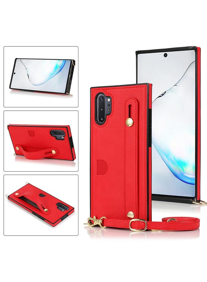 S-TOP Case For Samsung Galaxy Note 10 Pro Wrist Strap PU+TPU Shockproof Protective Case with Crossbody Lanyard & Holder & Card Slot - Image 1
