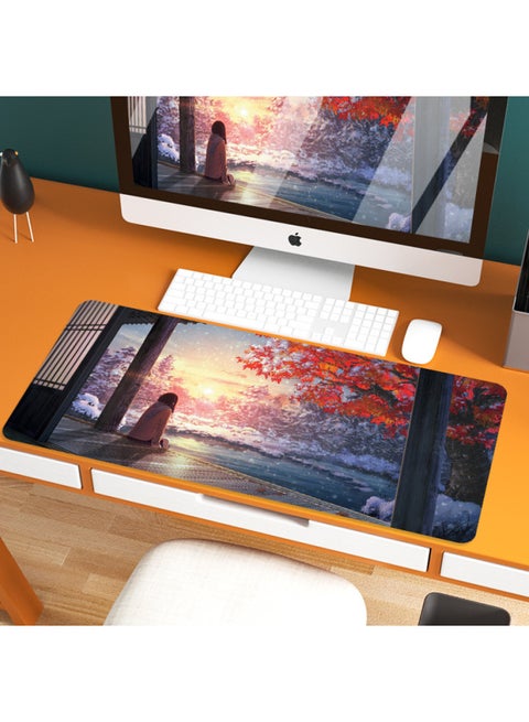 Mouse Pad Oversized Keyboard Notebook Logo Game Rubber Computer Anime Table Mat Lock Edge One-piece Delivery-Color:800x400x5mm-Pattern:See Snow 05