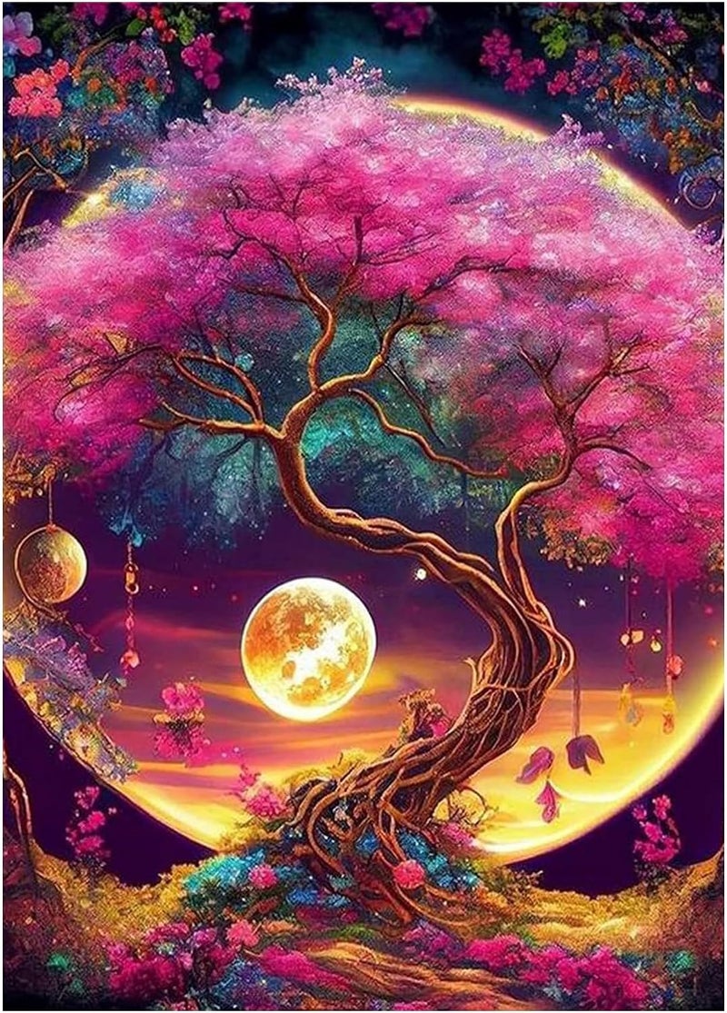TREXEE DIY 5D Diamond Painting Kits for Adults Kids & Beginners, Tree Of Life Painting DIY Painting By Numbers 5D DIY Diamond Art Kits Paint By Numbers PNB Gift Wall Decor and Relaxation Gem Arts 12x16 inch - Image 1