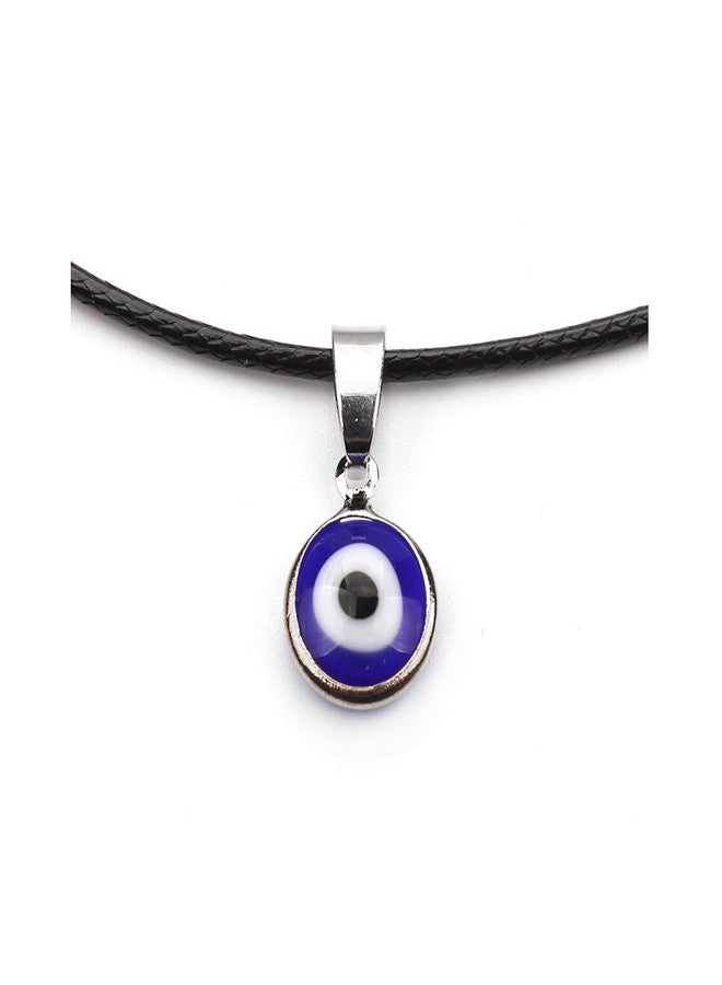 WLL Blue Evil Eyes Pendant Choker Necklaces Leather Glass Charm Lucky Necklace for Womens(leather cord) - Image 1