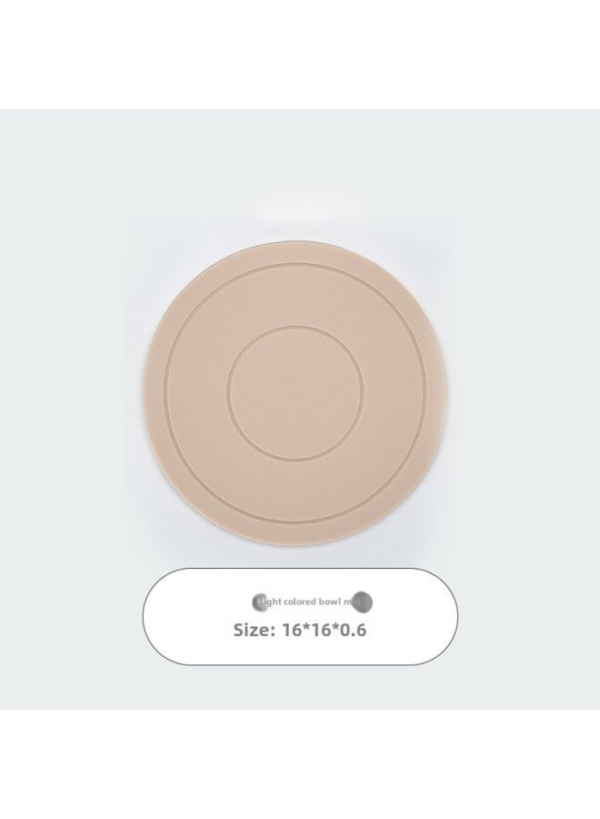 High Temperature Resistant Silicone Heat Insulation Pad Dining Table Food Pad Household Anti-scalding Advanced Sense Sand Pot Pad Bowl Tea Cup Pad Thickened-Color:16cm Bowl Mat-light Lotus Color  - Image 1
