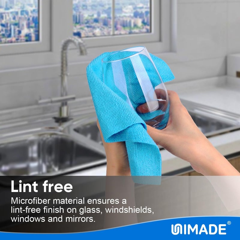 UNIMADE Microfiber Cleaning Cloth, 50PK Reusable Shop Rags Bulk Microfiber Cleaning Cloth Lint Free Cleaning Towels for Car Kitchen Automotive Bar Mechanic Restaurant Garage, 11.5"x11.5", Multicolor - Image 5