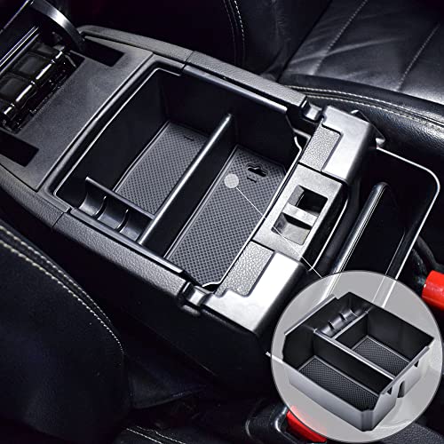 TACOBRO Center Console Organizer Tray for Jeep Wrangler JK and JKU 2011-2018 Accessories, Unlimited and 2 door, including Rubicon, Sport, Sahara Storage Box Insert Tray,NOT for 2018 JL/JLU, Black Trim - Image 1