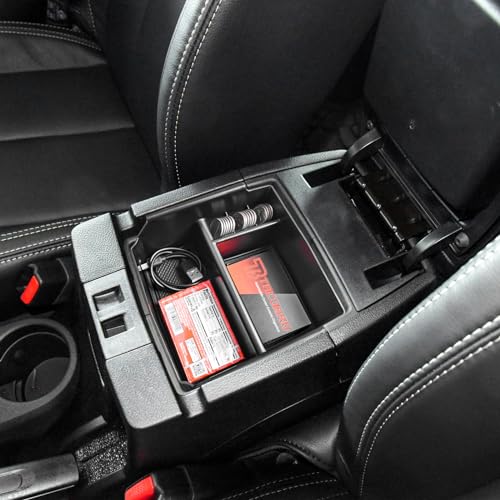 TACOBRO Center Console Organizer Tray for Jeep Wrangler JK and JKU 2011-2018 Accessories, Unlimited and 2 door, including Rubicon, Sport, Sahara Storage Box Insert Tray,NOT for 2018 JL/JLU, Black Trim - Image 3
