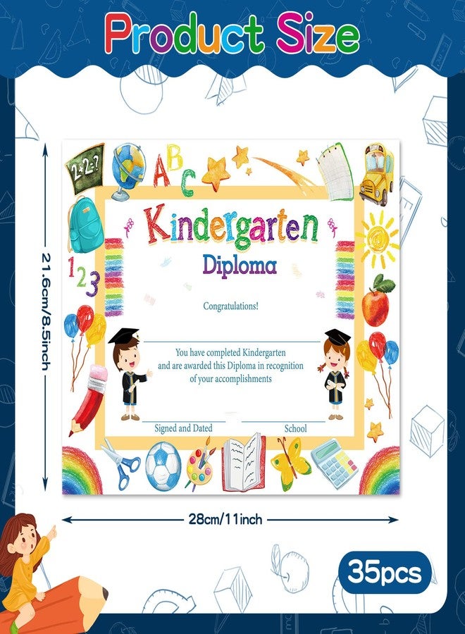 Yisong 35 Pieces Kindergarten Diploma Colorful Kindergarten Graduation Award Certificate Preschool 2026 Classroom Activities Certificate for Kids Students Teachers, 8.5 x 11 in(Cute Style) - Image 2
