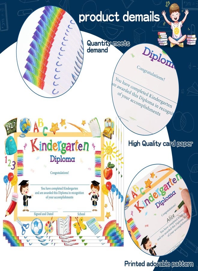 Yisong 35 Pieces Kindergarten Diploma Colorful Kindergarten Graduation Award Certificate Preschool 2026 Classroom Activities Certificate for Kids Students Teachers, 8.5 x 11 in(Cute Style) - Image 3