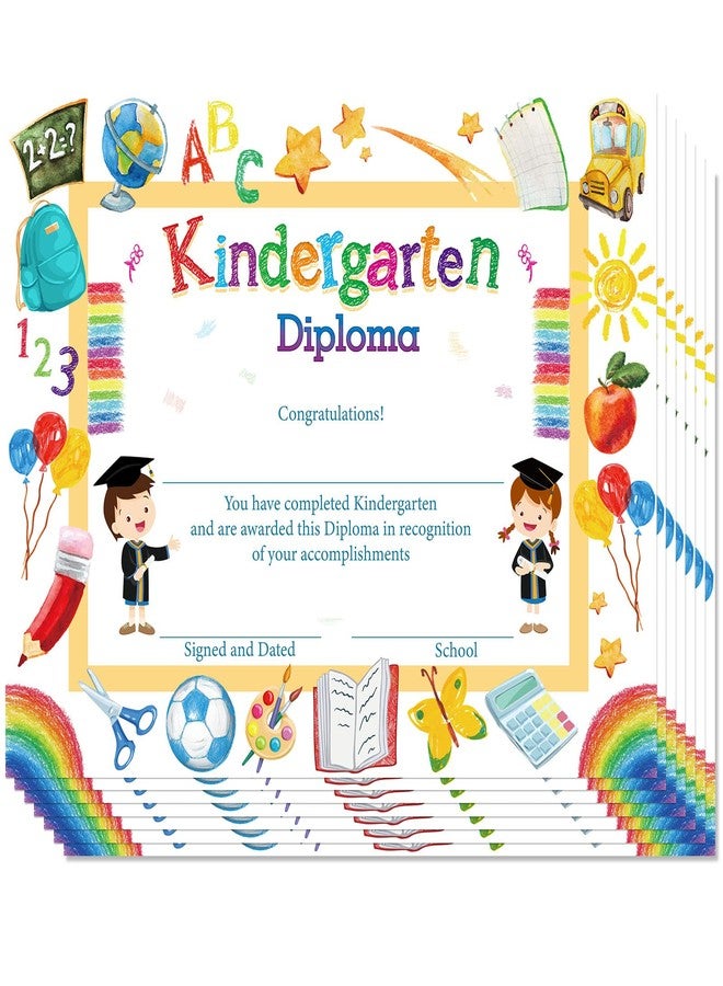 Yisong 35 Pieces Kindergarten Diploma Colorful Kindergarten Graduation Award Certificate Preschool 2026 Classroom Activities Certificate for Kids Students Teachers, 8.5 x 11 in(Cute Style) - Image 1