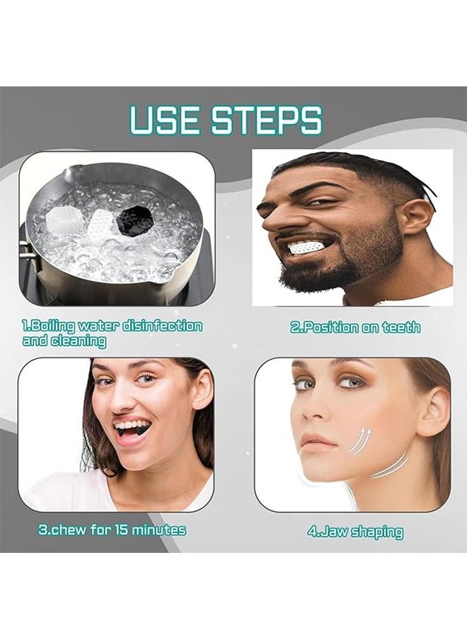 Generic - 6Pcs for Men Women Powerful Jaw Trainer Silicone Face Jawline Shaper Double Chin Reducer Eliminator Neck Trainer Beauty Tools Jaw Trainer Masseter Ball Fitness Facial Trainer （Black/White/Grey） - Image 1