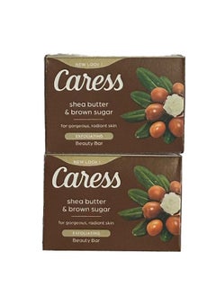 Caress Shea Butter & Brown Sugar Bar Soap 3.15 Oz 2 Bars 