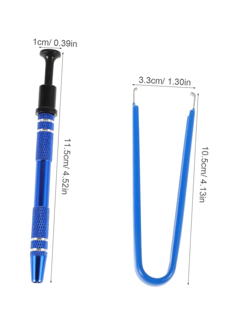 2 pcs 4-Claw Pick Up Tool and Extractor Tool, Stainless Steel Piercing Ball Grabber Jeweler Pearl Grabber Insulated IC Chip Puller Tiny Object - Image 3