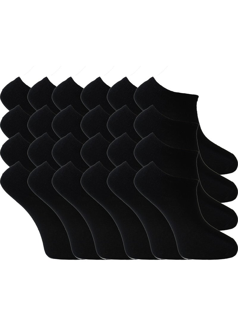 Seva 12 Pairs Women's Socks Booties Daily Black Socks  - Image 1