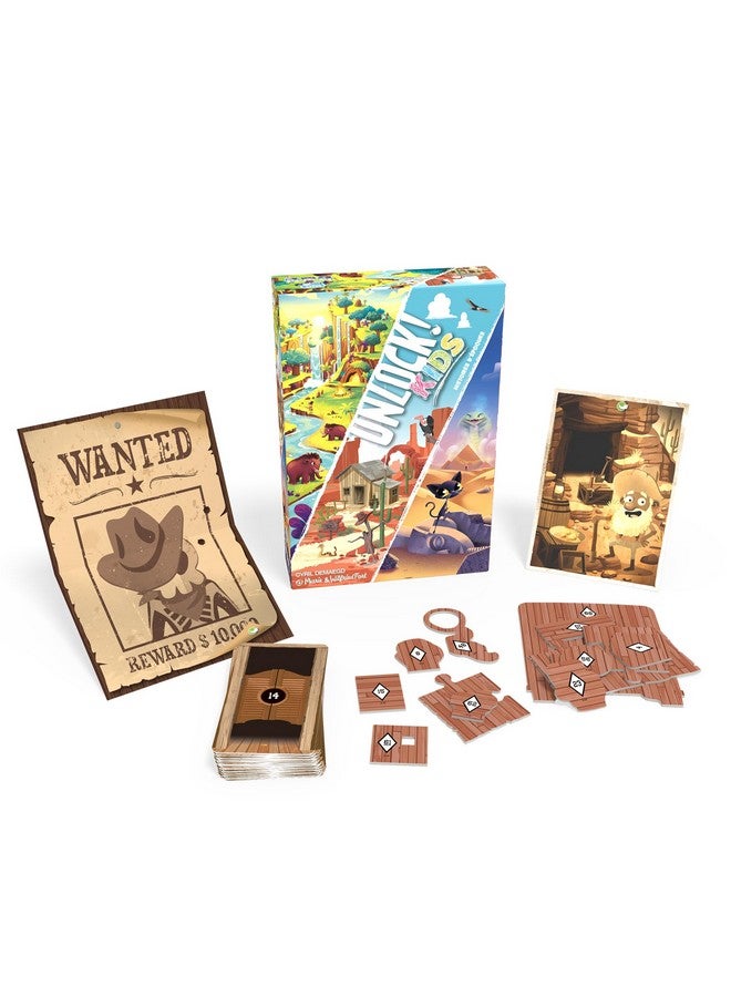Space Cowboys Unlock! Kids: Escape Room Game - Stories from The Past Card Game for Kids and Adults, Family Game Night, Ages 6+, 1-4 Players, 20-60 Min Playtime, Space Cow - Image 2