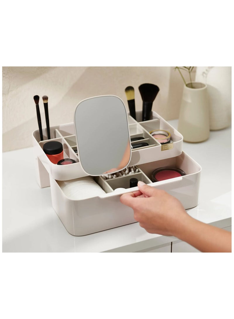 Large Cosmetic Organizer with Removable Mirror and Drawer, Multiple Compartments for Cosmetics Skincare - Image 2