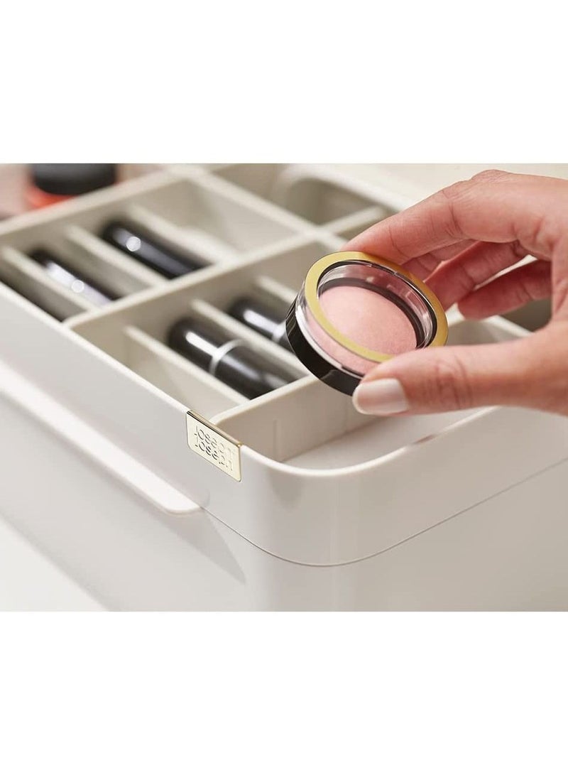 Large Cosmetic Organizer with Removable Mirror and Drawer, Multiple Compartments for Cosmetics Skincare - Image 5