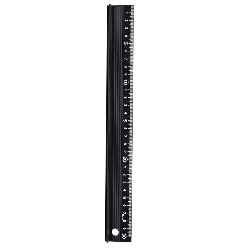 L Type 30cm مسطرة سبائك الألومنيوم أداة قياس معدنية متينة مع لوح واقي للاستخدام في الأعمال اليدوية والمكتب - Image 1