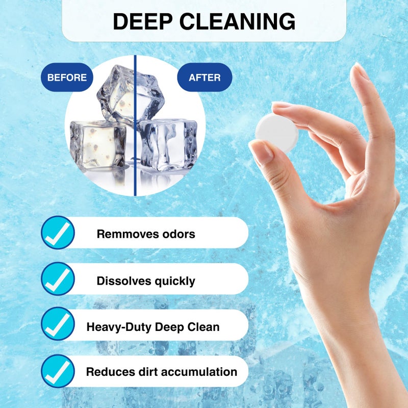 flowcheer Ice Maker Cleaner Tablets, Cleaning and Descaler for Countertop and Home Ice Machines, 24 Count for 1 Year, Suitable for Most Surfaces - Image 3
