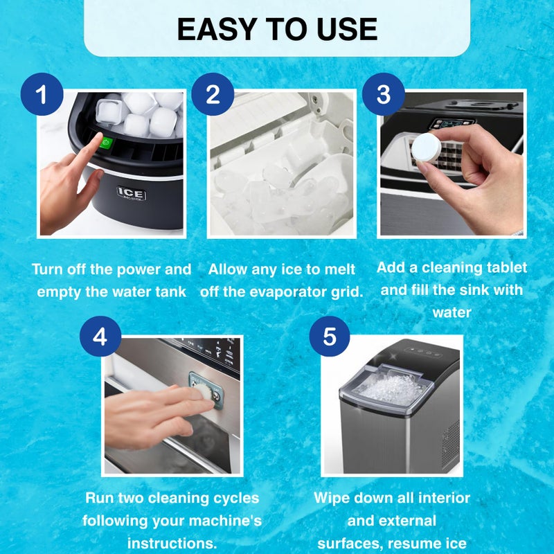 flowcheer Ice Maker Cleaner Tablets, Cleaning and Descaler for Countertop and Home Ice Machines, 24 Count for 1 Year, Suitable for Most Surfaces - Image 5