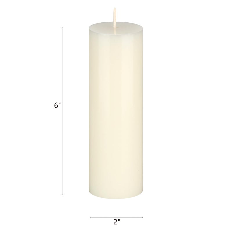 Mega Candles 6 pcs Unscented Solid Ivory Pillar Candles, Hand Poured Premium Wax Candle 2 Inch x 6 Inch, Home DÃ©cor, Spas, Weddings, Occasions, Party, Centerpieces, Holidays, Vigils, Prayers - Image 2