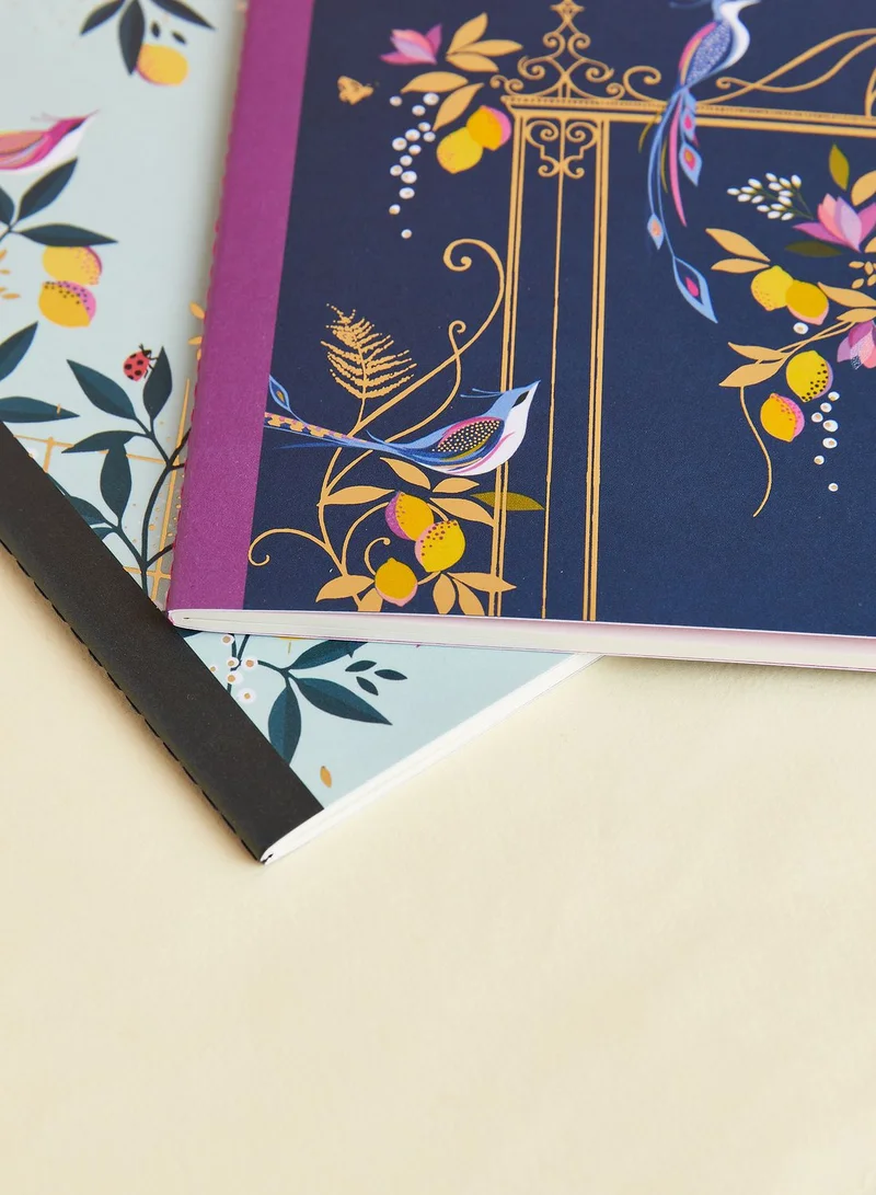 Sara Miller Set Of 2 A5 Stitched Spine Notebooks