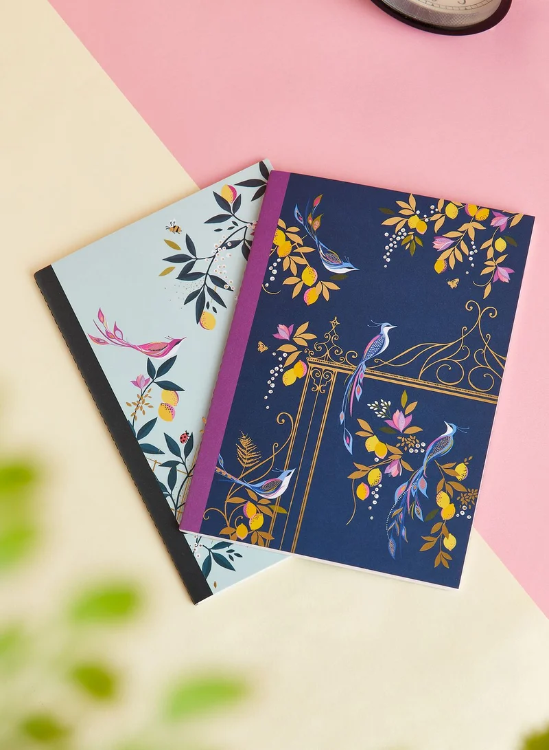 Sara Miller Set Of 2 A5 Stitched Spine Notebooks