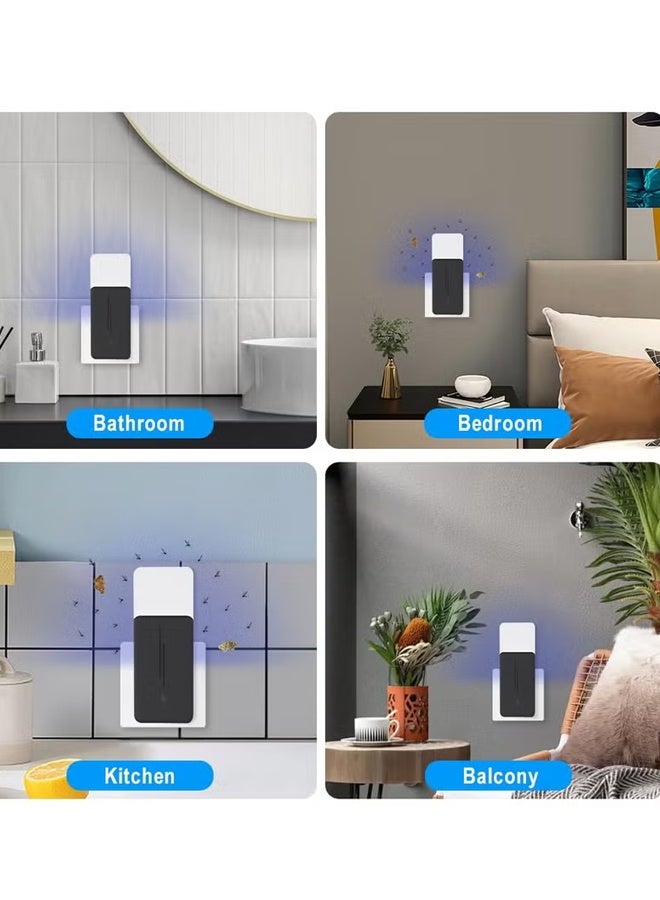 Bincoo Fly Insect Trap with 10Pcs Adhesive Cards, Indoor Gnat Catcher Captures Houseflies, Fruit Flies, and Gnats, Plug-in Moths Killer with Night Light for Buzz-free Home（Black） - Image 5