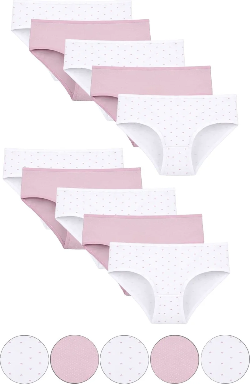دونيلا 10-Piece Colorful Young Girl Panties - 508101