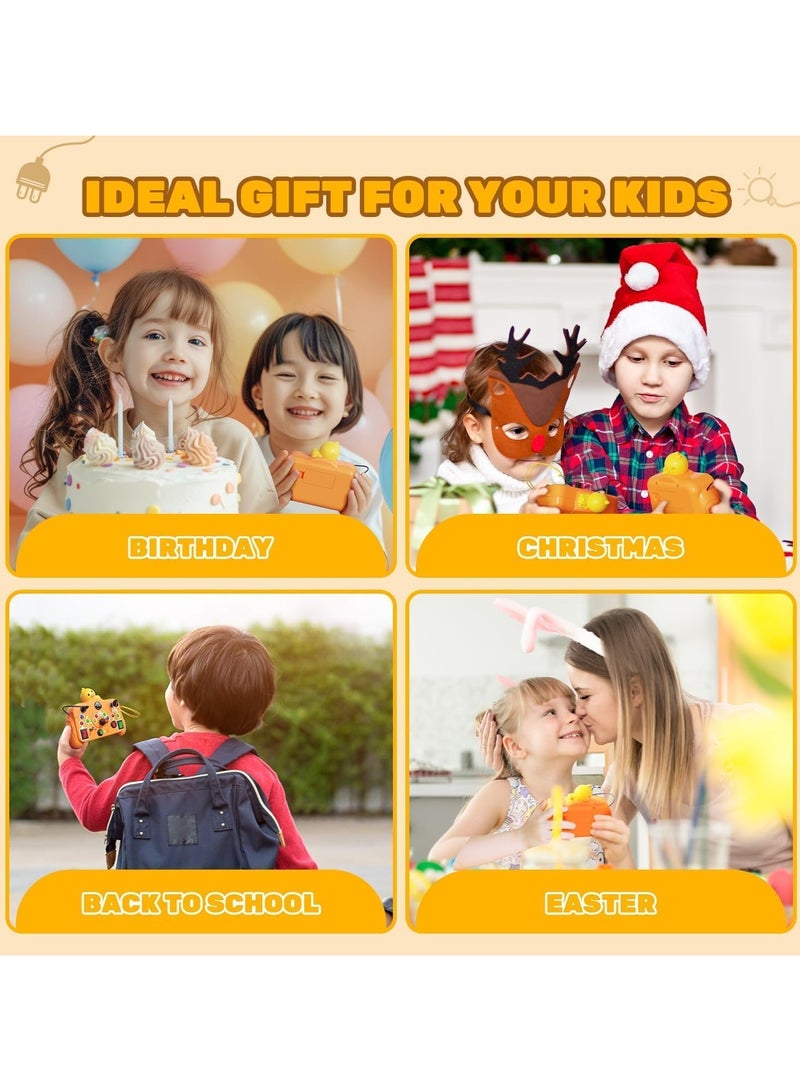 KIDSZONE Busy Board with LED Light, Montessori Toys, Toddler Toys, Sensory Toys and Learning Activities, Travel Toys and Birthday Presents for Toddlers Orange - Image 5