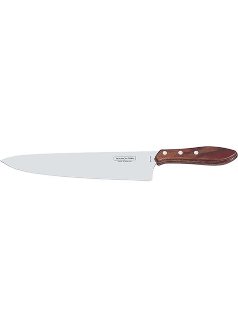 TRAMONTINA Professional Butcher Knife with 10 Inch Blade, Premium Brown Pollywood Handle, Durable & Sharp, Ultra Sharp High Anti-Rust Non-stick, Ideal for Meat Processing - 1 Piece - Designe