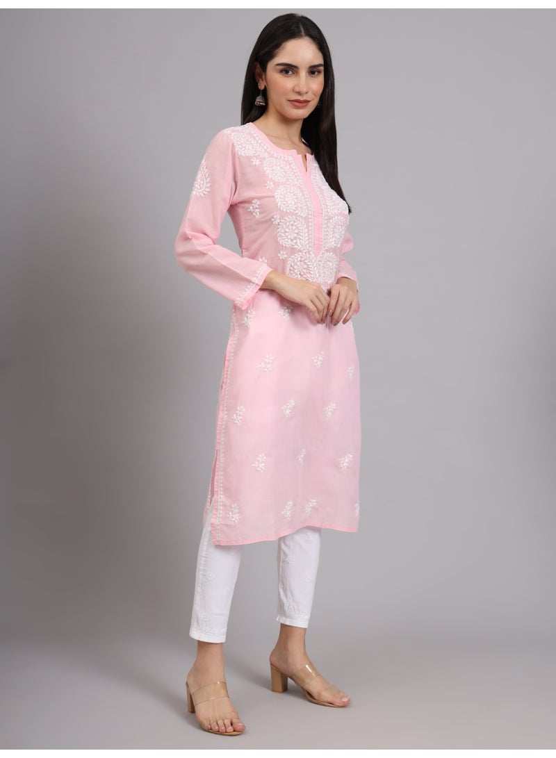 Alaya Women Chikankari Hand Embroidered Cotton Kurta -AL3997 - Image 5