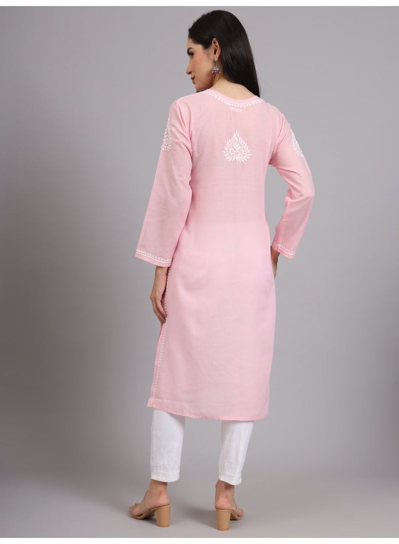 Alaya Women Chikankari Hand Embroidered Cotton Kurta -AL3997 - Image 2